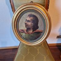 dipinto ovale con cornice d'orata