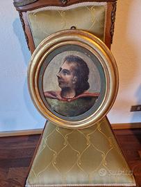 dipinto ovale con cornice d'orata