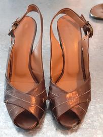 Sandali tacco 9 Julie Dee n.36 vera pelle