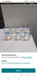 sei bicchieri vintage birra Messina