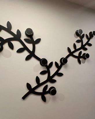 Appendiabiti da parete decorativo nero a rami