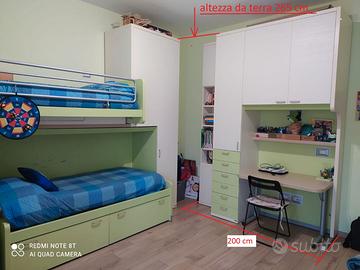 cameretta a ponte scorrevole 2 letti singoli