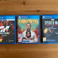 Lotto PS4/PS5 Gran Turismo Far Cry Spider-Man