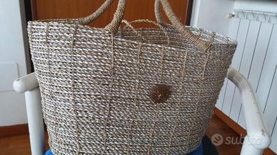 Borsa in corda con fili in argento
