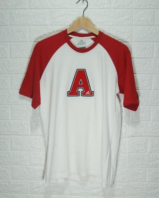 T-shirt Adidas vintage unisex bianca e rossa S