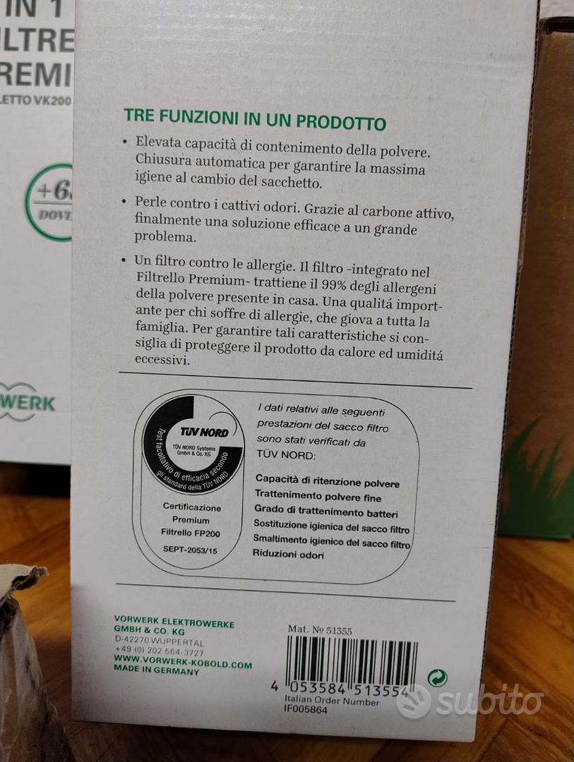 SACCHETTI FP200 FILTRELLO PER FOLLETTO VK200 - Elettrodomestici In vendita  a Genova