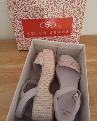 Sandali a zeppa lilla Swish Jeans n° 37