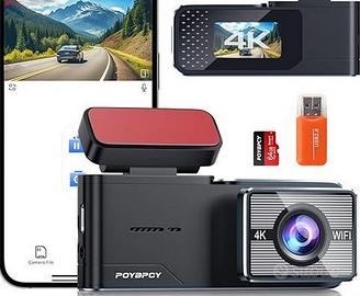 POYBPCY Wifi Dash Cam Auto,4K FHD Telecamera Auto