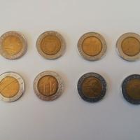 Otto monete da 500 lire bimetalliche San Marino