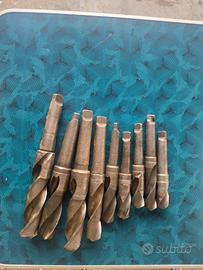 lotto di n°9 punte cono morse cm3 cm4 per torno