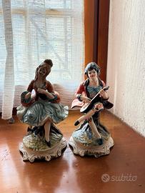 Statuette in ceramica stile Belle Époque