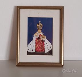 Quadretto vintage con immagine religiosa 21x16 cm
