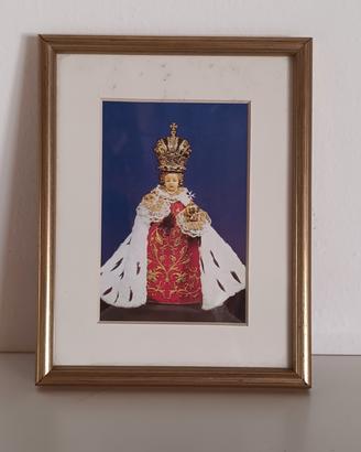 Quadretto vintage con immagine religiosa 21x16 cm