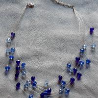 Collana 03 file di cavi con perline colorate