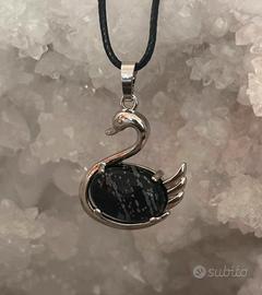 Ciondolo Ossidiana Fiocco di Neve