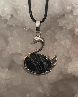 Ciondolo Ossidiana Fiocco di Neve