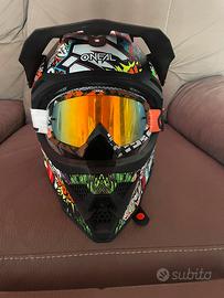 Casco da cross/motard + maschera