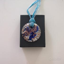 Collana con pendente in vetro di Murano vintage