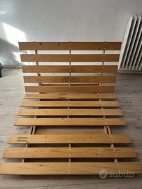 Divano Letto Futon in legno con materasso