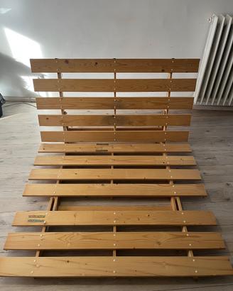 Divano Letto Futon in legno con materasso