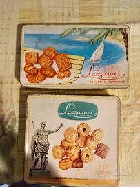 Scatole di latta Biscotti Lazzaroni.