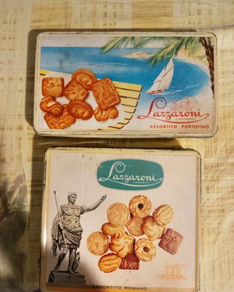 Scatole di latta Biscotti Lazzaroni.