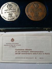 San Marino medaglia FAO argento e bronzo