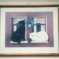 Quadro Ritratto - Gatto Bianco e Nero
