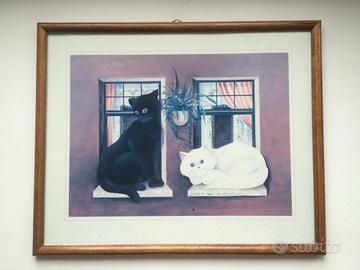 Quadro Ritratto - Gatto Bianco e Nero