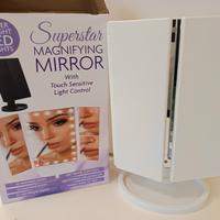 Specchio per make up a led con USB e batterie 