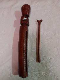 To ere  tamburo a fessura in legno 