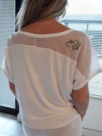 Blusa Angie in cotone organico con Tattoo