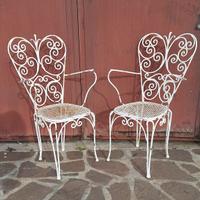 2 sedie ferro battuto 