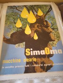 manifesto poster pubblicitario macchine olearie