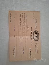 certificato di lavoro della Fiat S.A. di Torino,