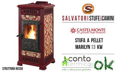 Stufa a pellet marca Castelmonte Marilyn 10 kw