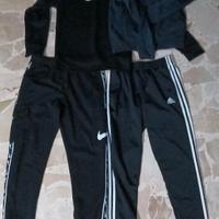 tuta nike, felpa nike, e sotto adidas decathlon 