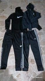 tuta nike, felpa nike, e sotto adidas decathlon 