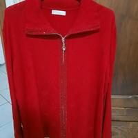 cardigan con strass rosso
