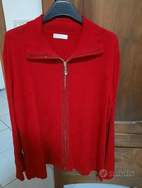 cardigan con strass rosso