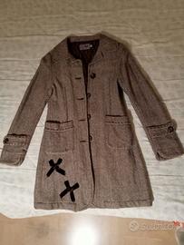 Cappotto donna tweed marrone tg 40