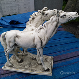 Scultura coppia di cavalli CASAROTTI EGIDIO