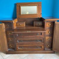 Scrivania Secretaire in Legno con Specchiera