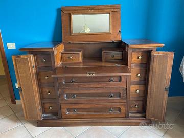 Scrivania Secretaire in Legno con Specchiera
