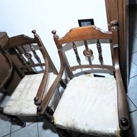 Sedie a  poltroncina in legno vintage anni 60 n. 2