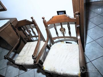 Sedie a  poltroncina in legno vintage anni 60 n. 2