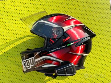 Casco moto integrale AGV con interfono Cardo