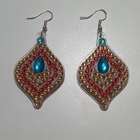 ORECCHINI GOCCIA STRASS E CABOCHON NATALE