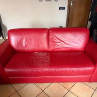 Divano in Pelle Rossa