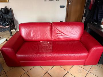 Divano in Pelle Rossa